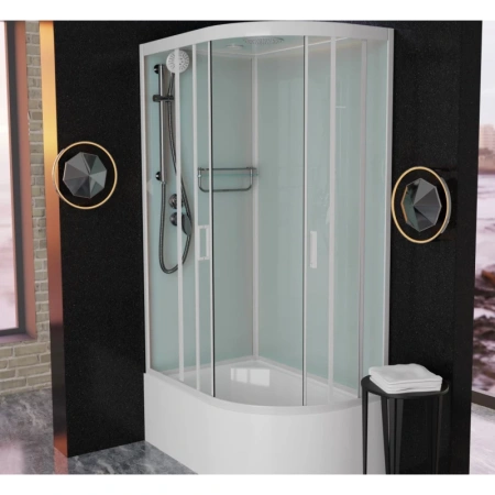 душевая кабина 120x80x220 см frank f412/2l white 135009 прозрачное
