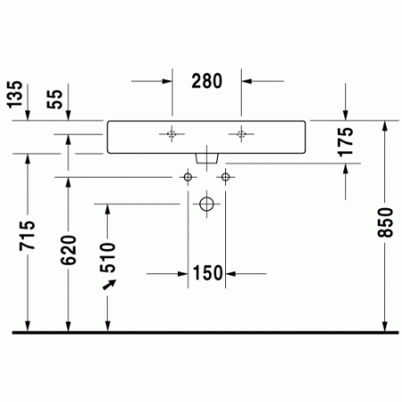 раковина накладная/подвесная duravit vero 0454800827