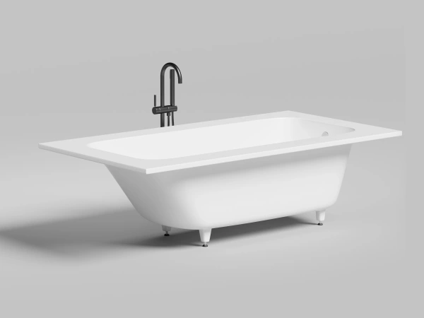 ванна из искусственного камня salini orlando vasta 190х100х60 см, s-stone, белый матовый, 102024m