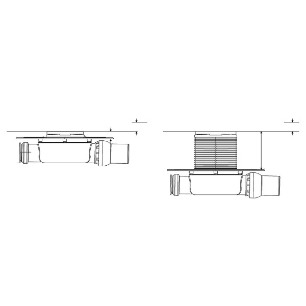 сифон tece drainpoint s dn50 3601400 для душевого трапа, низкий горизонтальный, без декоративной решетки