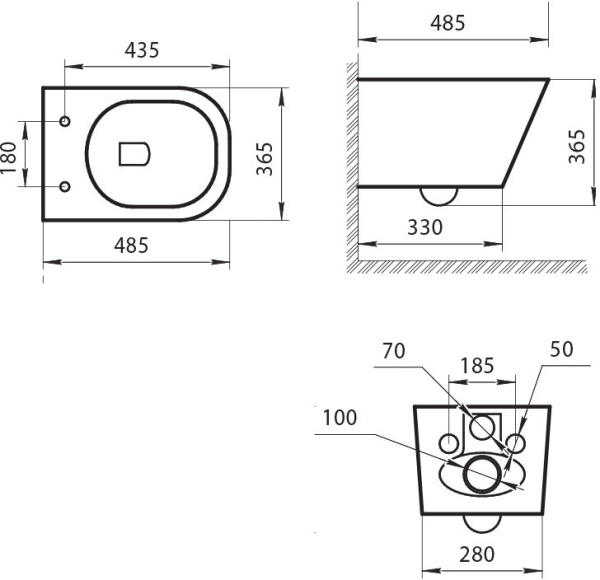 унитаз подвесной art&max ovale am011chr безободковый