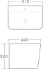 раковина santiline sl-4023, подвесная, 51x44 см, белая