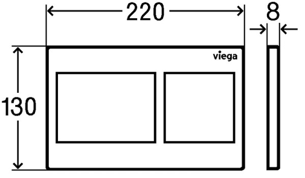 клавиша смыва viega prevista visign for style 21 8611.1 773236 хром