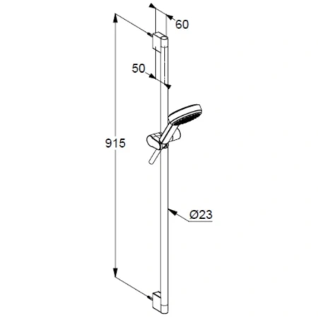 душевой гарнитур kludi dive s 1s 6891005-00 1 режим, хром