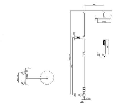 душевая система webert elio el870105015pvc цвет хром