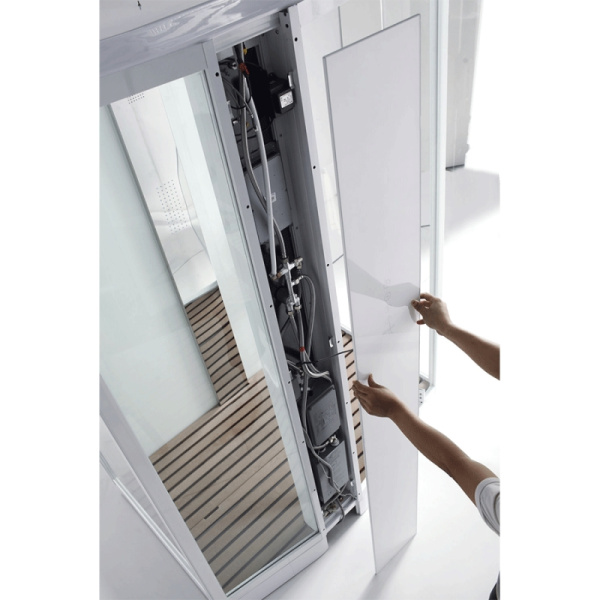 душевая кабина orans 120x90 r 89105rw с баней профиль белый задние стенки белые