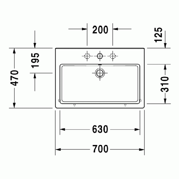 раковина накладная/подвесная duravit vero 0454700860