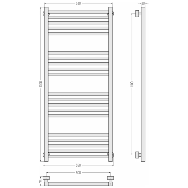 полотенцесушитель водяной 1200x500 сунержа модус pro 00-0450-1250