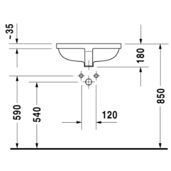 раковина накладная/полувстраиваемая duravit starck 3 53 см 0305490000