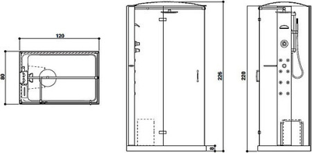 душевая кабина jacuzzi young play 120tb sx