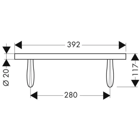 поручень 39,2 см axor massaud 42230000