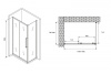 душевой уголок abber schwarzer diamant 160x80 ag30160h-s80 профиль хром стекло прозрачное