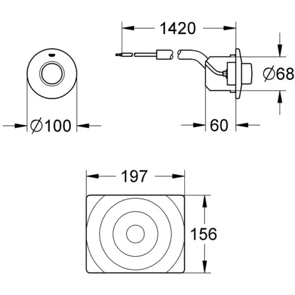 кнопка смыва grohe surf 37059000 для инсталляции, хром