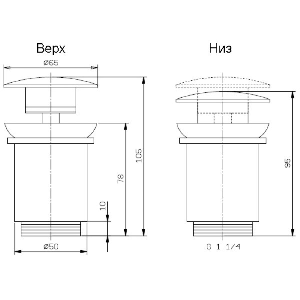 Daniel Daniel Revival Decora Донный клапан для раковины, с переливом, автомат, цвет: античное золото/декор