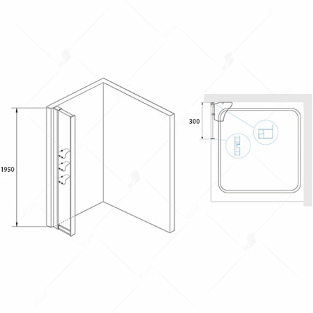 душевая стенка rgw z-42 30 03064230-11 профиль хром стекло прозрачное