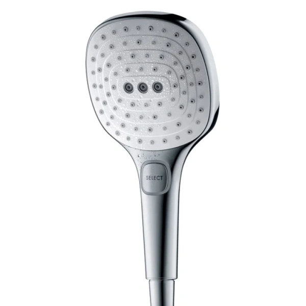 ручной душ hansgrohe raindance select 120 air 3jet ecosmart 9л/мин белый/хром 26521400