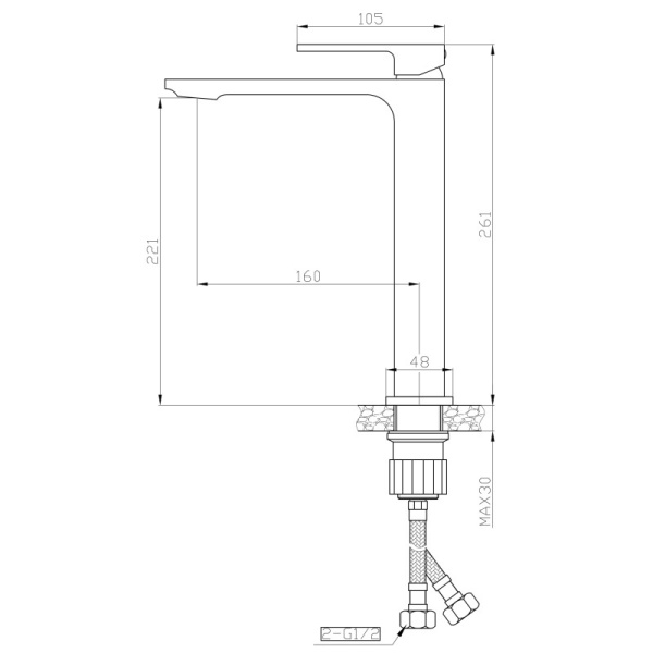 смеситель для раковины orange lutz m04-121w белый