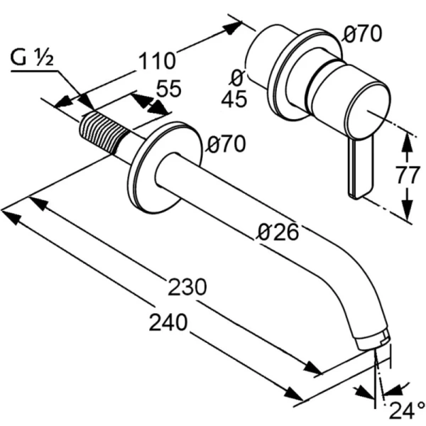 смеситель для раковины kludi zenta 382450575