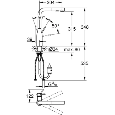 смеситель для кухни grohe essence 30270a00