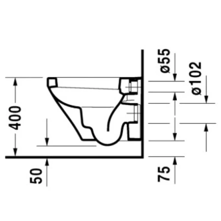 унитаз подвесной duravit durastyle 2539090000, без сиденья, цвет белый.