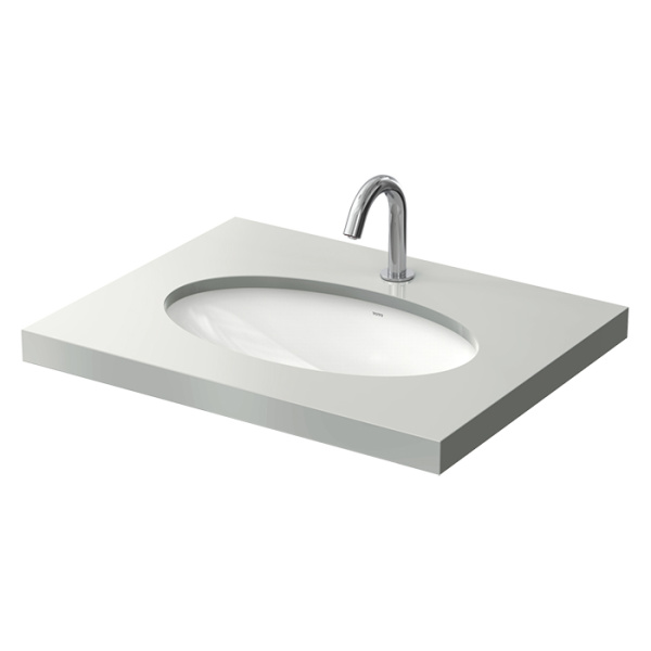 раковина toto wu lw1506juyw/f#w встраиваемая снизу, с переливом, без отв., 59×38×20.7см, белый