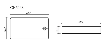 раковина ceramicanova element cn5048 накладная, 62x34 см, белая