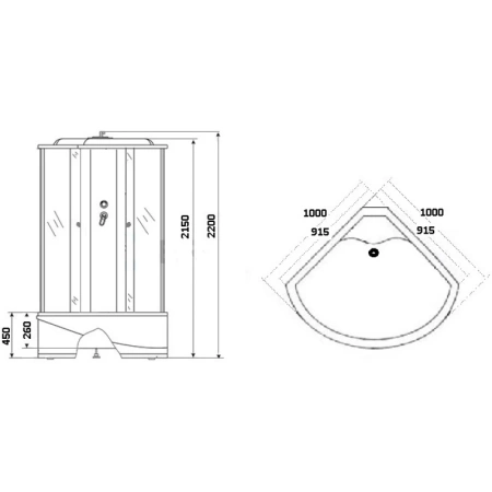 душевая кабина niagara luxe ng-7710g 100x100 с гидромассажем