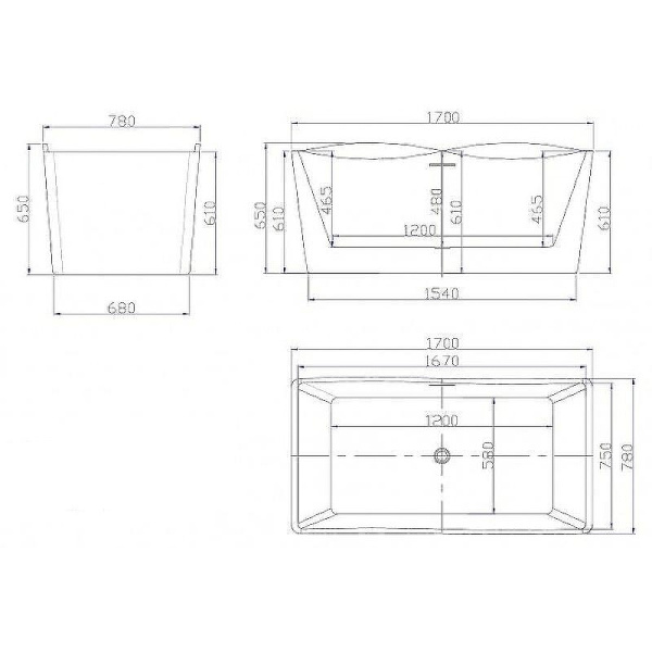 акриловая ванна esbano granada esvagran 170x78 белый