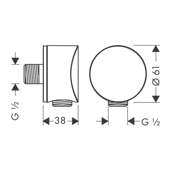 подключение для душевого шланга hansgrohe fixfit 26453340