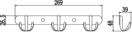 планка с крючками savol s-07203b