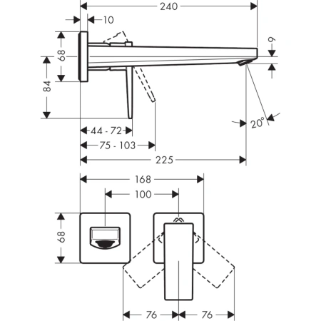 смеситель для раковины без донного клапана hansgrohe metropol 32526990