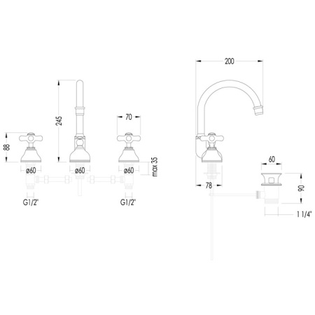 devon&devon city смеситель для раковины, цвет: золото