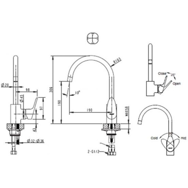 смеситель для кухни bravat drop f74898c-1a