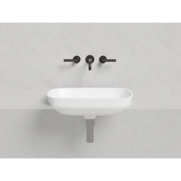 раковина salini marea 02 1802202m полувстраиваемая, 59.8x39.8 см, из искусственного камня s-stone, белая матовый