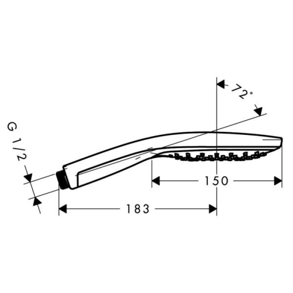 ручной душ hansgrohe raindance select s 150 air 3jet, ½’ белый/хром 28587400