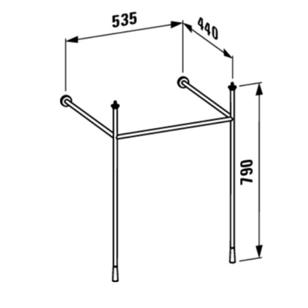 консоль для раковины laufen kartell 810334/5 цвет хром