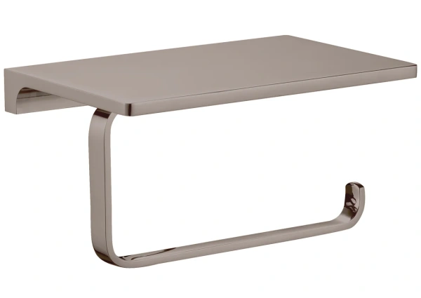 Держатель туалетной бумаги Rav Slezak Nil NLA0403MGL серый металлик глянцевый, с полочкой