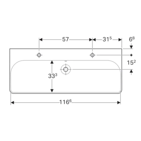 раковина в ванную накладная 120 см geberit smyle square 500.253.01.1