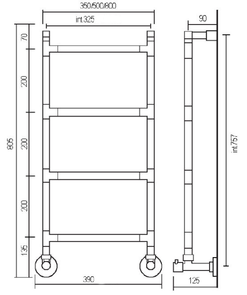 полотенцесушитель водяной margaroli sereno 482-4 хром 54х80 4823204crn