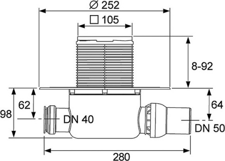 трап для душа tece drainpoint s120 3601200 горизонтальный с декоративной решеткой с фланцем