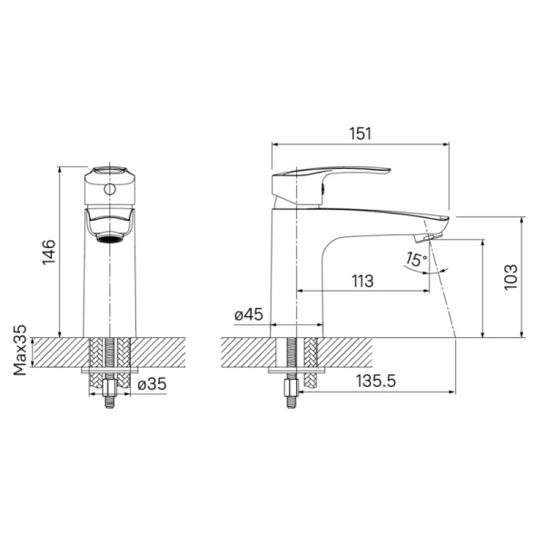 смеситель для раковины iddis ray raysb00i01