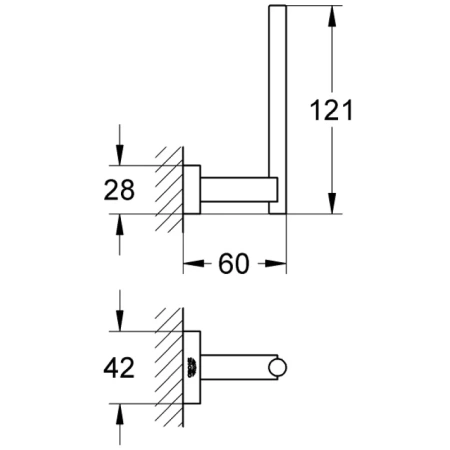 держатель запасных рулонов grohe essentials cube 40623001