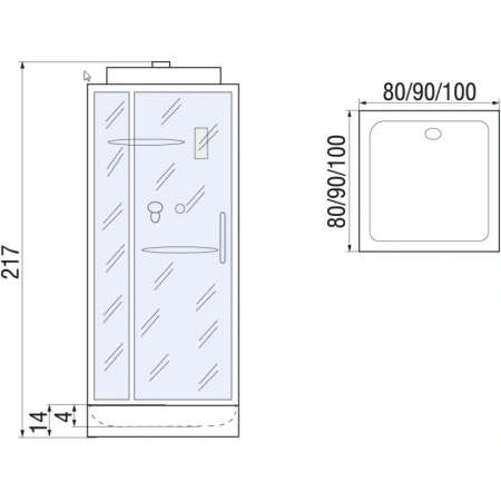 душевая кабина river tana 80x80 10000003114 с поддоном
