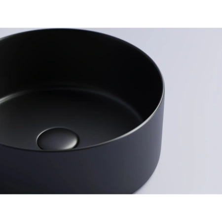 раковина ceramicanova element cn6032mb накладная, ø36 см, черный матовый