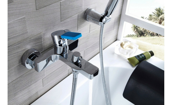 смеситель для ванны lemark aura lm0614c хром синий