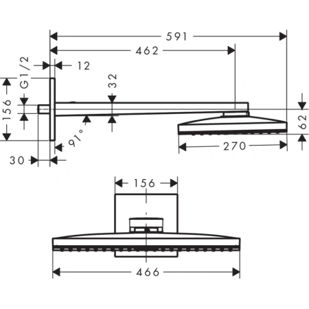 верхний душ hansgrohe rainmaker select 460 1jet 24003400