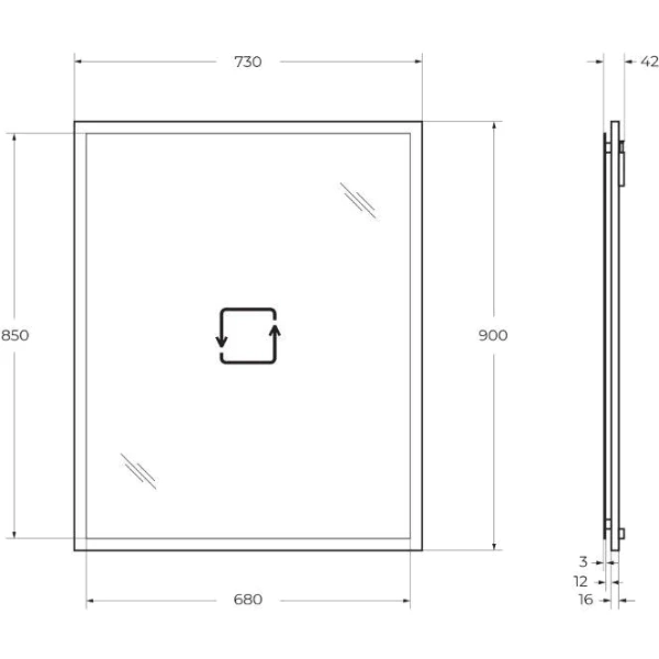 зеркало cezares tiffany 45045 73x90 см, с led-подсветкой, антизапотеванием, blu petrolio