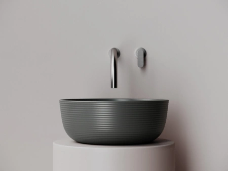 раковина ceramicanova element cn6073mdh накладная, ø35.6 см, антрацит матовый