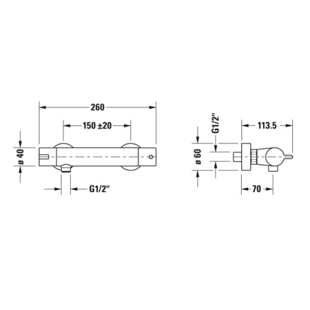 смеситель для душа duravit b.2 b24220000010 термостат