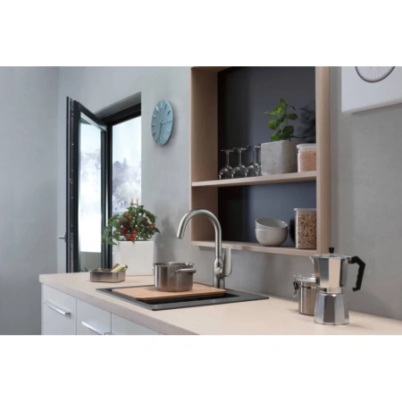 смеситель для кухни hansgrohe focus m42 71802800, сталь